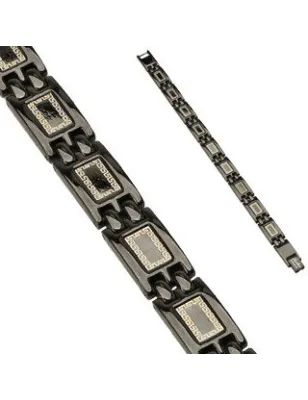 Bracelet en acier inoxydable Noir IP Liens Tribal 