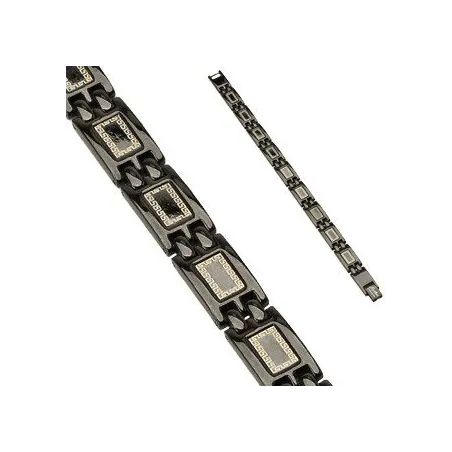 Bracelet en acier inoxydable Noir IP Liens Tribal 