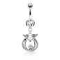 Piercing nombril ailes d'ange cercles