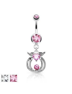 Piercing nombril ailes d'ange cercles