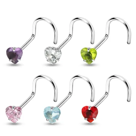 Piercing nez Coeur Tige Courbée Acier