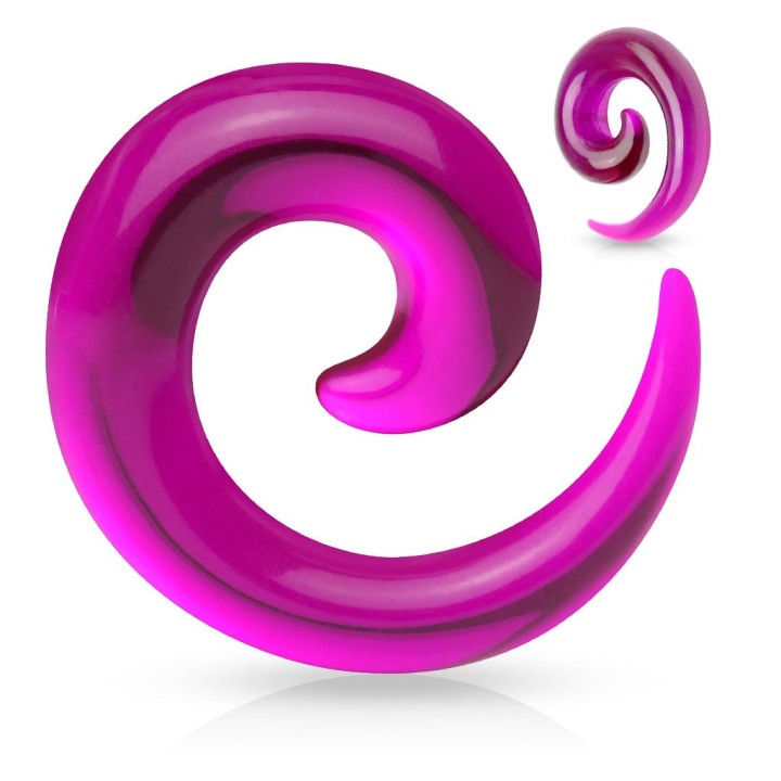 Piercing Ecarteur Oreille Acrylique Spirale