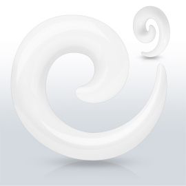 Piercing Ecarteur Acrylique Spirale Blanc