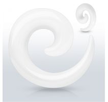 Piercing Ecarteur Oreille Acrylique Spirale Blanc