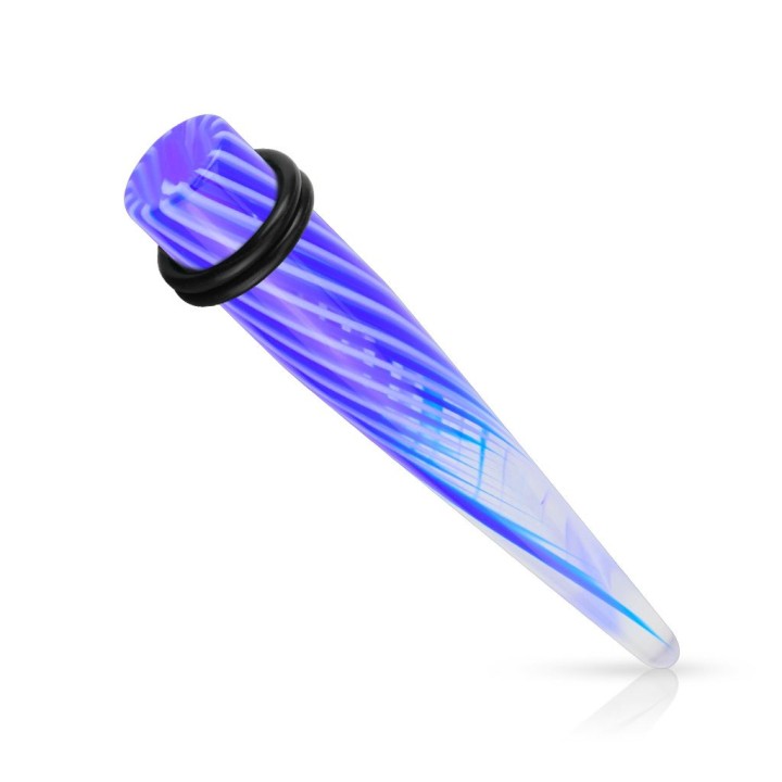 Piercing Ecarteur Oreille Acrylique Couleurs Tourbillonantes