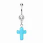 Piercing nombril croix turquoise Piercing nombril croix turquoise