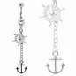 Piercing nombril barre et ancre marine