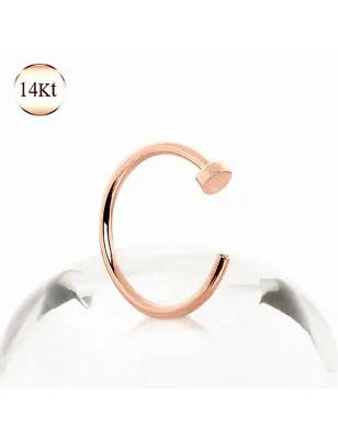 Piercing nez anneau or rose 14 carats