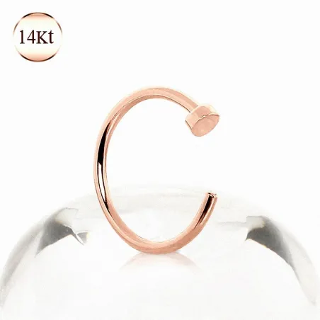 Piercing nez anneau or rose 14 carats