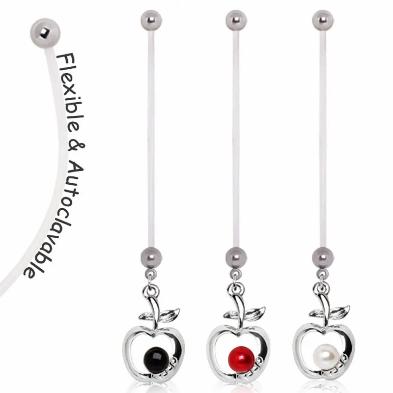 Piercing nombril de grossesse pomme et perle