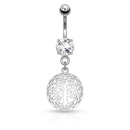 Piercing nombril arbre de vie filigrane