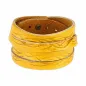 Bracelet cuir jaune tribal vagues