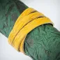 Bracelet cuir jaune tribal vagues