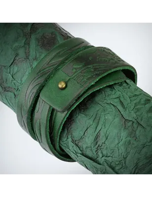 Bracelet cuir vert tribal vagues