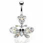 Piercing nombril fleur et papillon