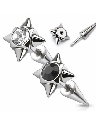 Piercing faux écarteur oreille spikes