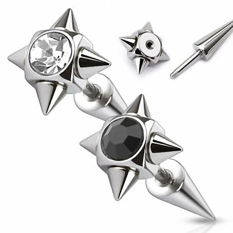 Piercing faux écarteur oreille spikes
