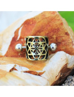 Piercing cartilage manchette pentagramme floral