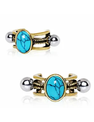 Piercing cartilage manchette turquoise