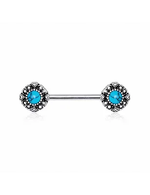 Piercing téton vintage turquoise