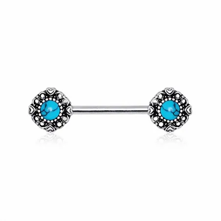 Piercing téton vintage turquoise