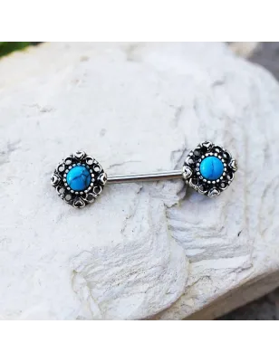 Piercing téton vintage turquoise