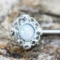 Piercing téton vintage opale blanche