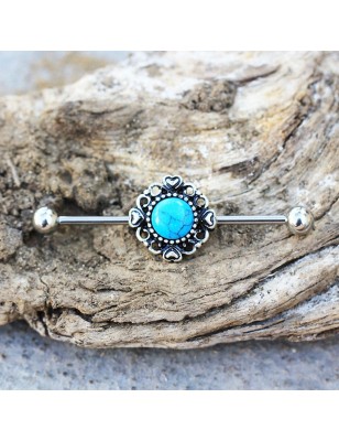 Piercing industriel vintage turquoise