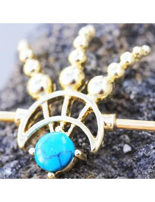 Piercing industriel plaqué or cosmique