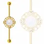 Piercing industriel plaqué or vintage opale