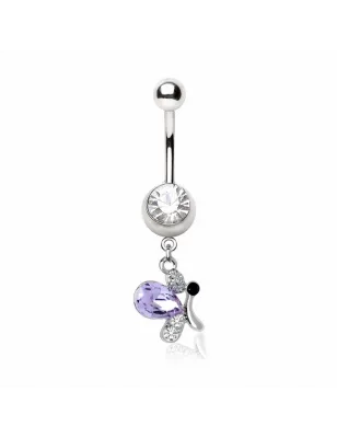Piercing nombril papillon tanzanite