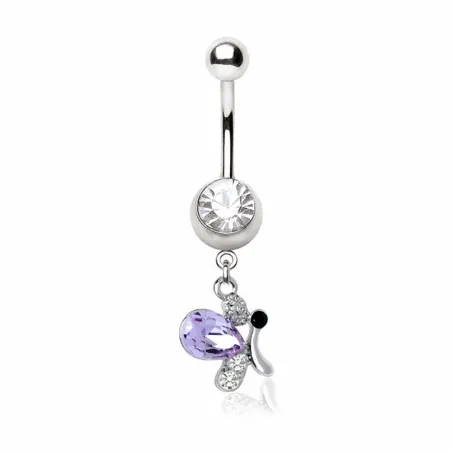 Piercing nombril papillon tanzanite