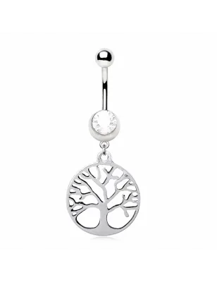 Piercing nombril acier chirurgical arbre de vie