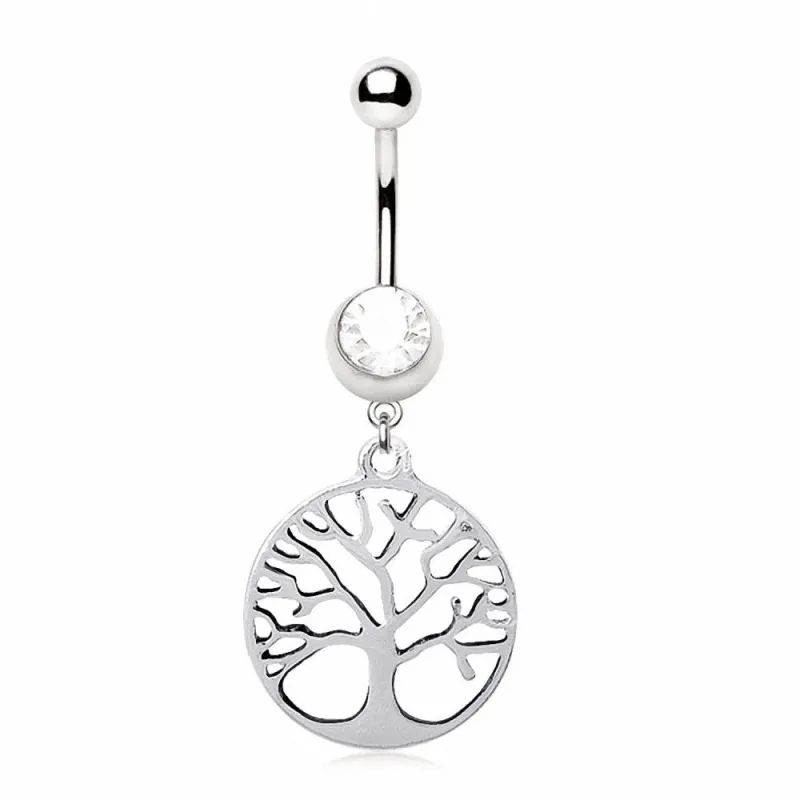 Piercing nombril acier chirurgical arbre de vie