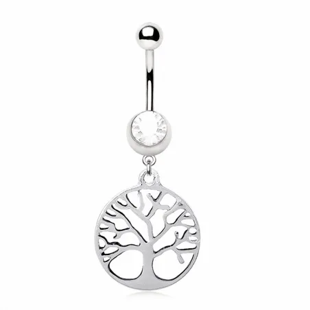 Piercing nombril acier chirurgical arbre de vie