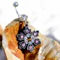 Piercing nombril flocon de neige gemmes roses