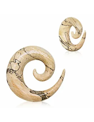 Piercing écarteur spirale en bois de tamarin