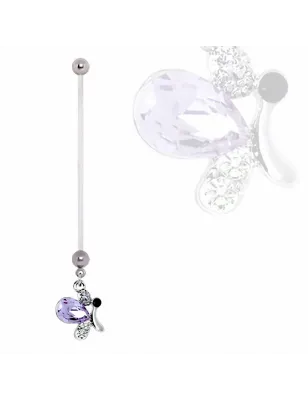 Piercing nombril de grossesse papillon violet