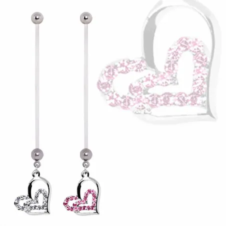 Piercing nombril de grossesse coeur strass