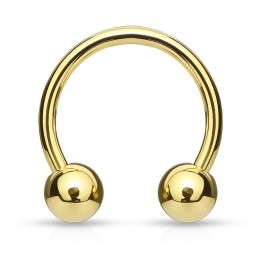Piercing fer à cheval Plaqué Or Boules
