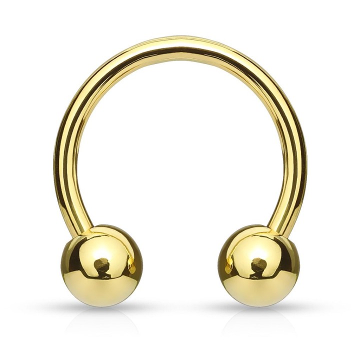 Piercing fer à cheval Plaqué Or Boules