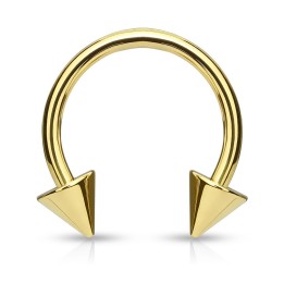 Piercing fer à cheval Plaqué Or Pointes