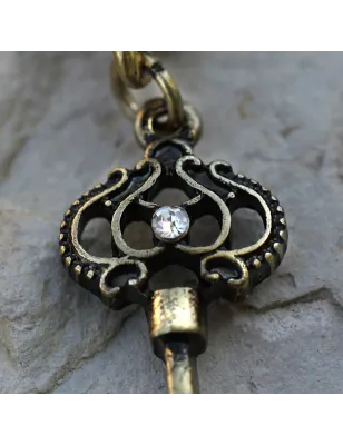 Piercing nombril plaqué or clef vintage