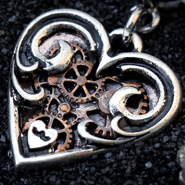 Piercing nombril coeur Steampunk