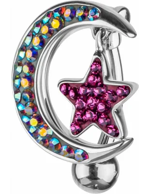 Piercing nombril Crystal Evolution Swarovski Lune