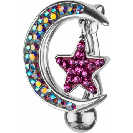 Piercing nombril Crystal Evolution Swarovski Lune