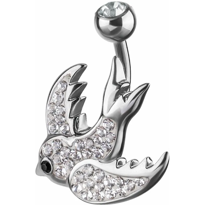 Piercing nombril Crystal Evolution Swarovski Hirondelle Titane