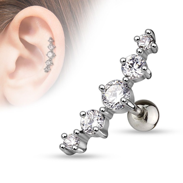 Piercing Tragus Cartilage 5 Gemmes
