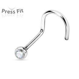 Piercing nez tige courbée strass
