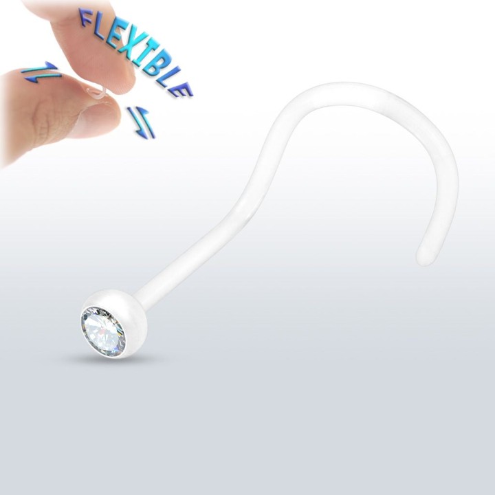 Piercing nez BioFlex Tige Blanche